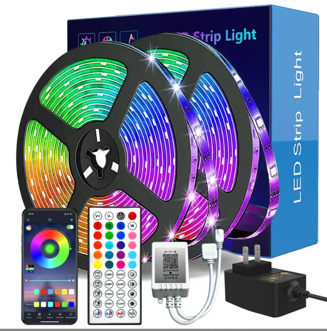 Holiday Light Bluetooth 44-Key 12V IP65 Waterproof Remote Controlled SMD 5050 RGB LED Smart Home Light Strip Decor Gardens App