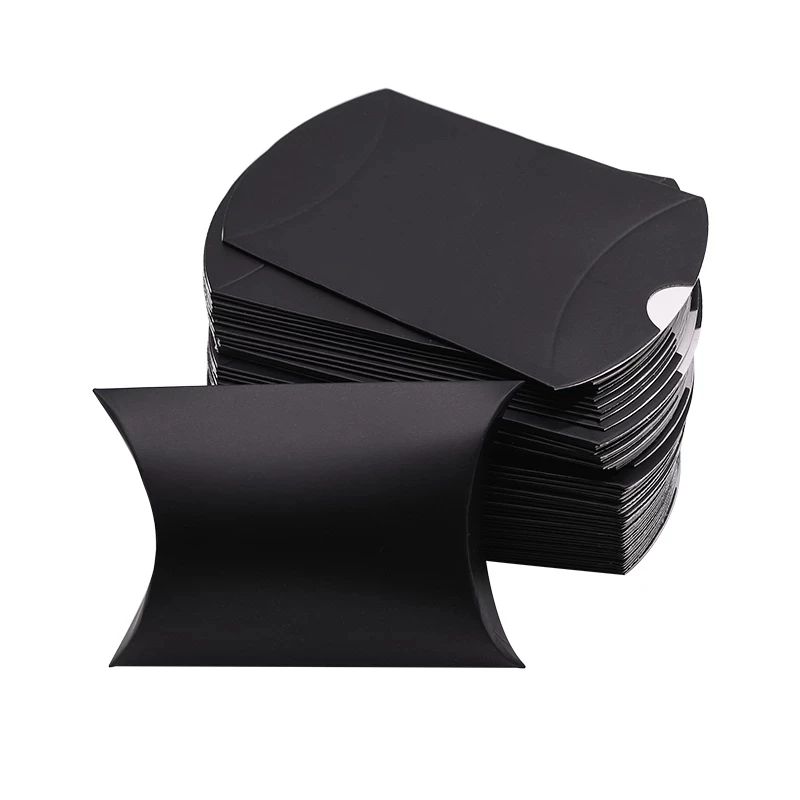 Pillow Candy Box Kraft Paper Christmas Gift Packaging Boxes Candy Bags Wedding Favors Birthday Party Decorations