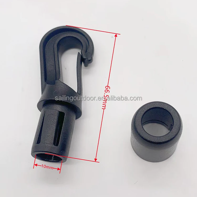 Factory Sale Multi-purpose Black Plastic Lanyard Hook Clasps Cord End Toggle for Tag ID Card