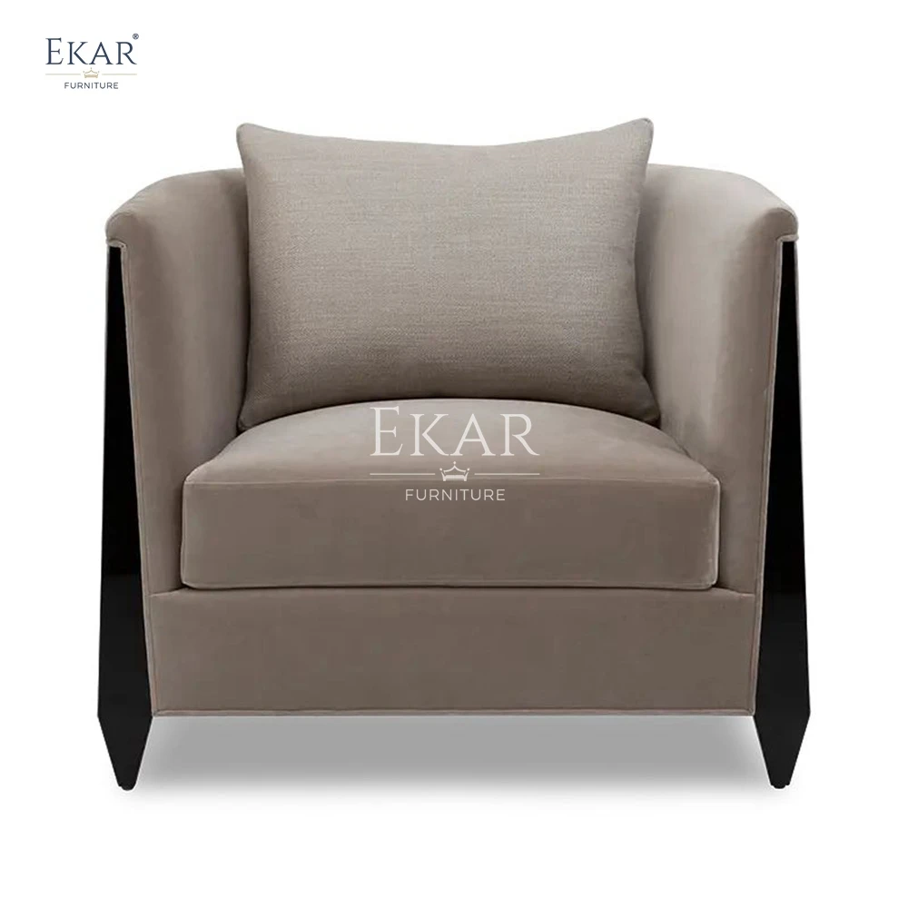 Classic American style living room furniture solid wood legs fabric sofa armrest leisure chair