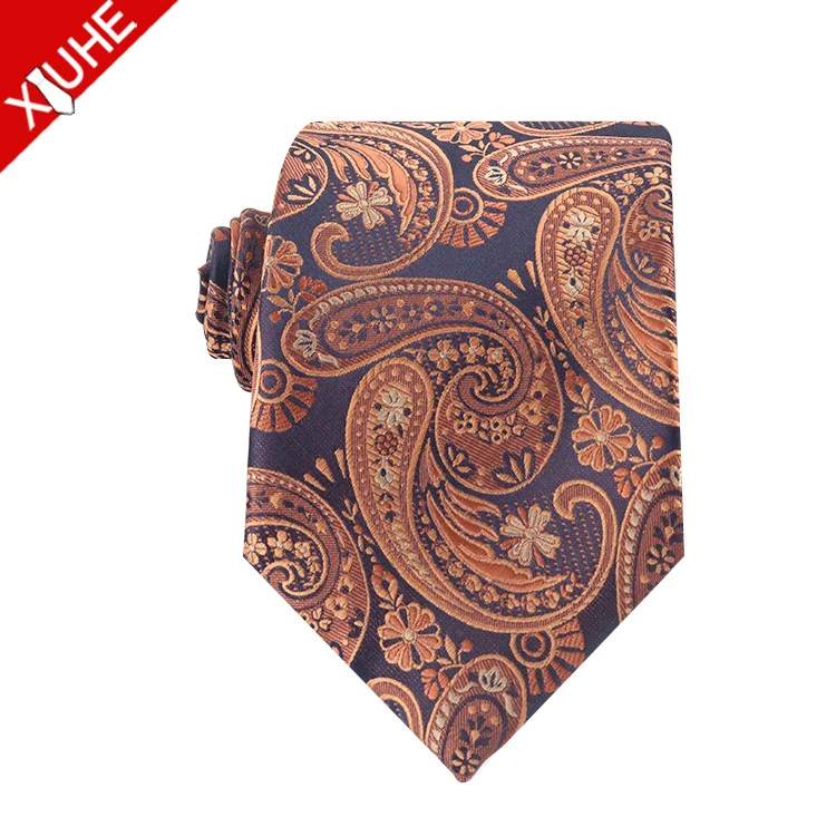 New Design Necktie Jacquard Floral Fashion Silk Tie Custom Paisley Pattern Polyester Mens Ties