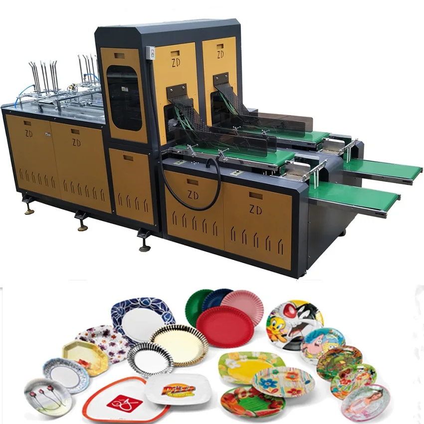 disposable paper food package container production line / take away paper lunch box making machine