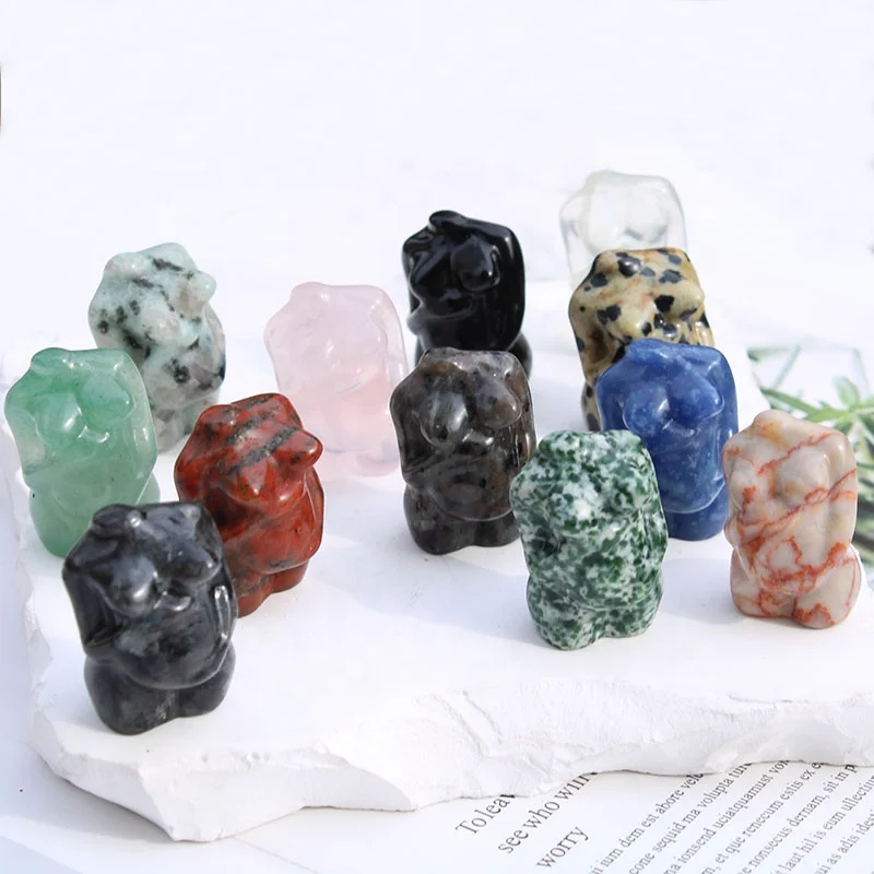 Crystal Crafts Female Mannequin Torso Hand Carved Crystal Model Pregnant Women Body