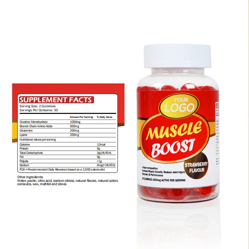 Hot Selling Creatine Gummies Muscle Builder Glutamic acid  Creatine Monohydrate Creatine Gummy