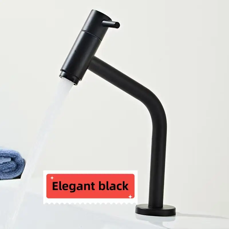 Single Cold Kitchen Faucet Stainless Steel Basin Faucet with Raised Toilet Wash Basin Tap
