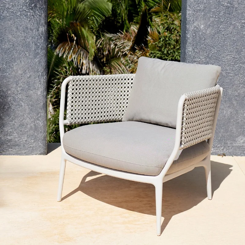 Nordic style outdoor sofa chair courtyard garden waterproof hotel beach furniture