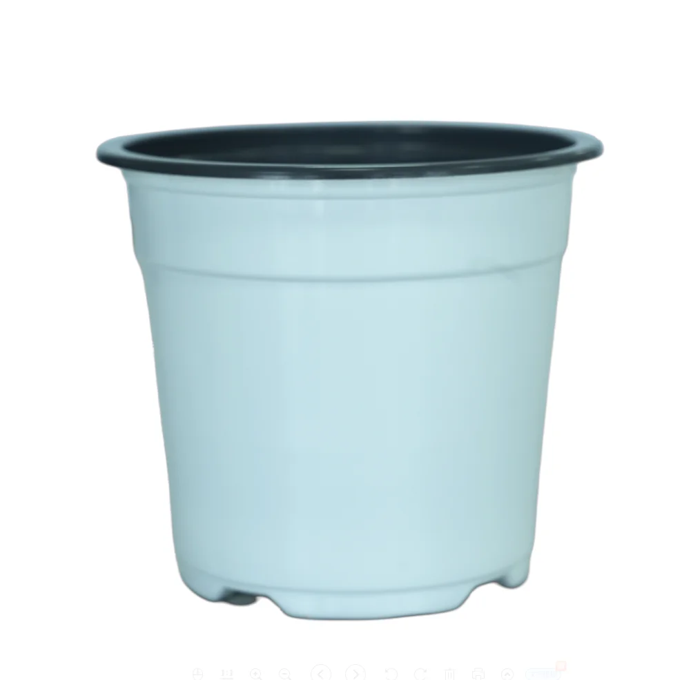 white plastic planter pot