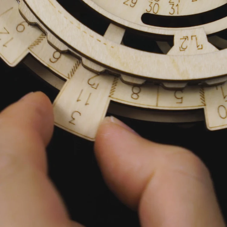 Robotime Rokr Contact получить 11% от подарочных наборов LK201 3D DIY деревянный вечный календарь Пазлы для взрослых
