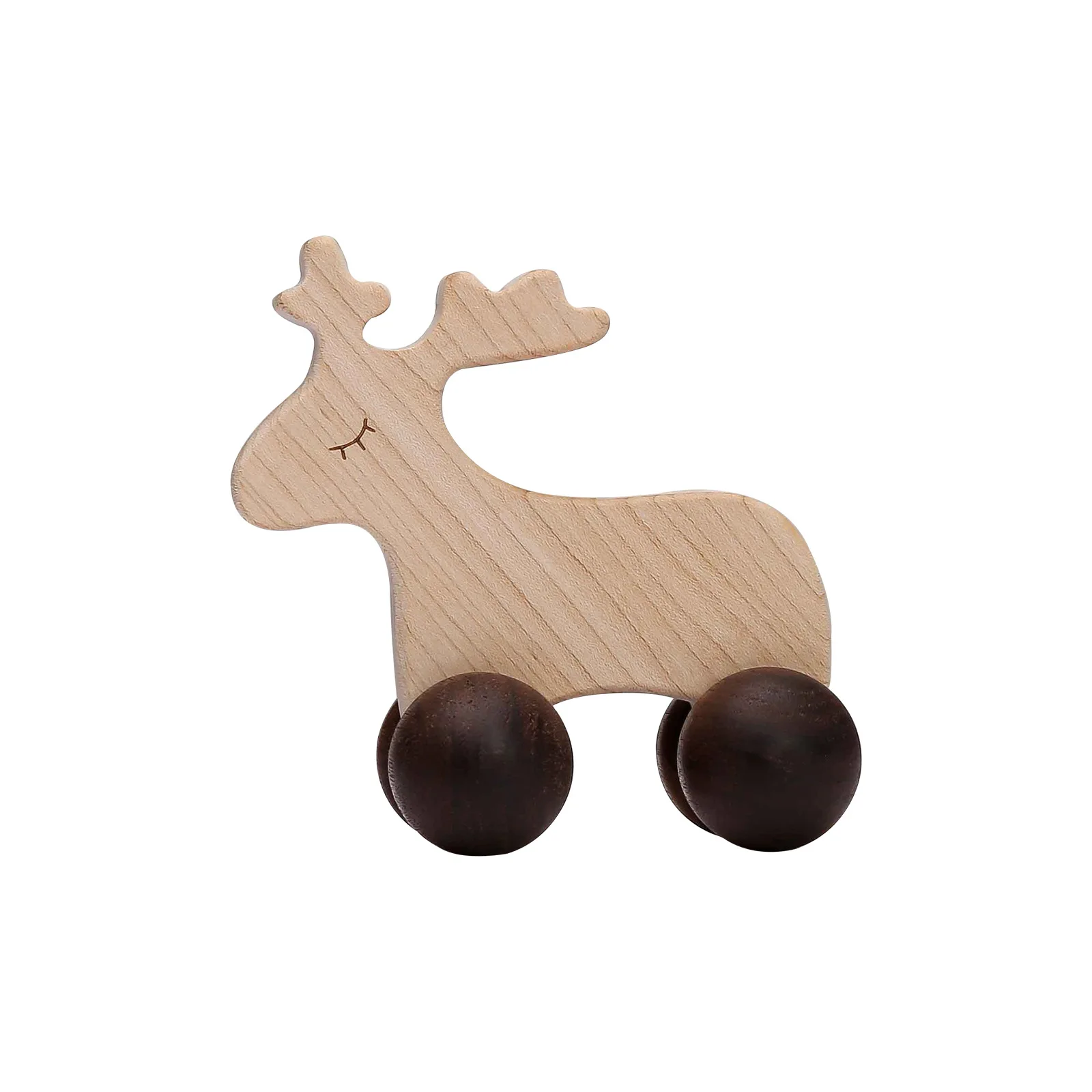 YDS Custom Baby Solid Woodrace track car ramp racer child Organic Montessori Wooden kids Car Track Wooden Push Toy With Wheel