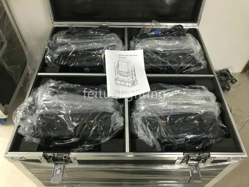 4pcs With 1 Road Case 360 Degree Tilt Rotate 60w Robe Led Moving Head, Rgbw Beam Led Moving Head Dmx512 Stage Light