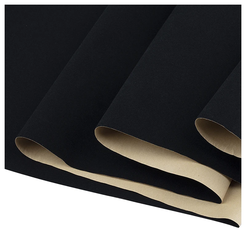 RPET flocked material jewelry box insert flocking fabric black self adhesive flock velvet fabric