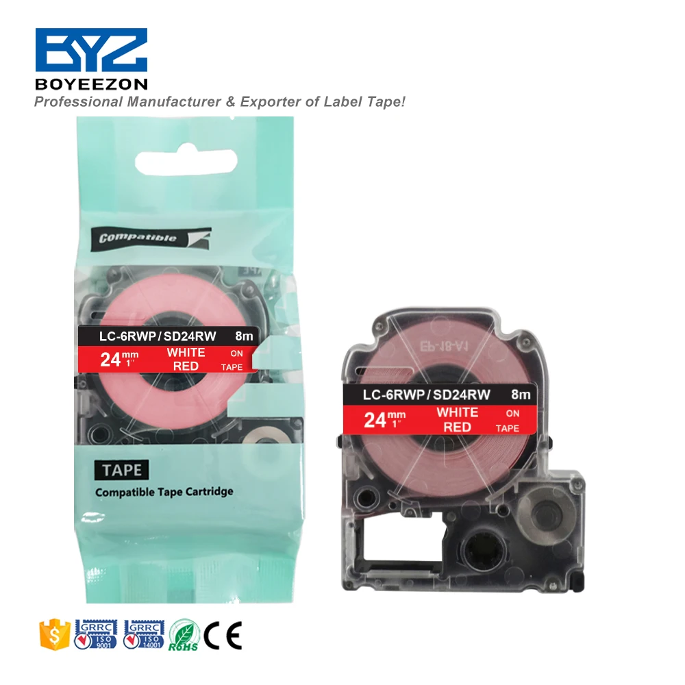SD24RW LC-6RWP Совместимость запечатанных лент для EPSON белое золото на красном LW-600P/700/Z700/Z900/1000P
