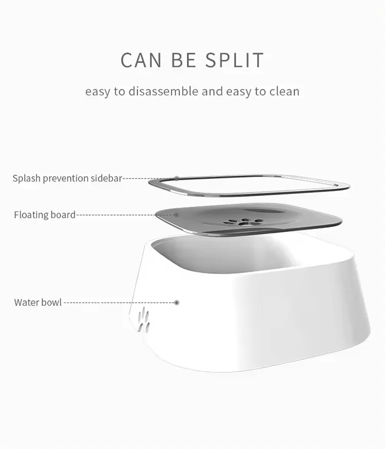 OEM Splash Free Dog Bowl Floating Not Wetting Mouth Dog Bowl Drinking Water Feeder No Spill Dog Water Bowl