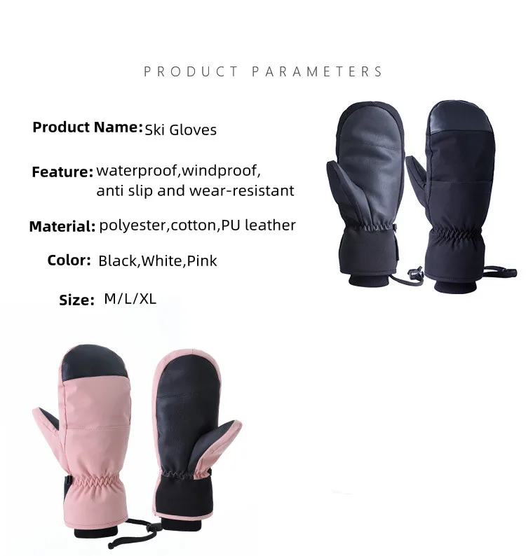 2022 лыжные варежки для мужчин и женщин зимние рукавицы сенсорный экран водонепроницаемые ветрозащитные зимние лыжные перчатки