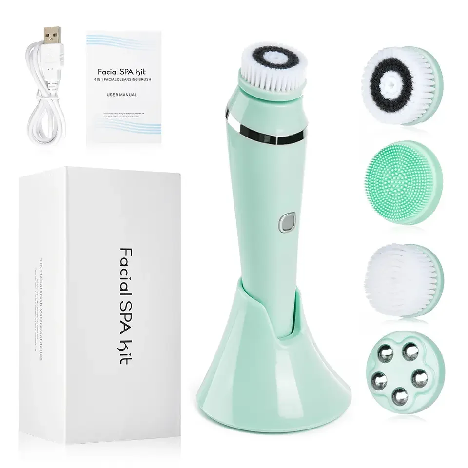 Waterproof Cleansing Exfoliating Beauty Device Skin Care Facial Silicone Electric Facial Cleansing Device