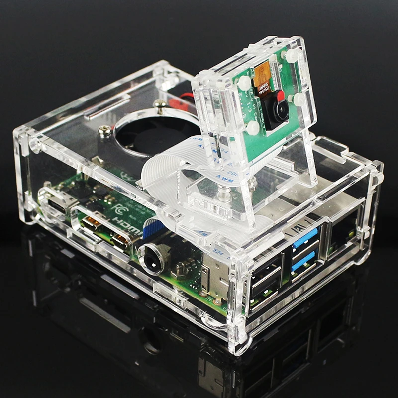 Manufacturer direct Supply Acrylic raspberry pi 4 camera case enclosure set with best price