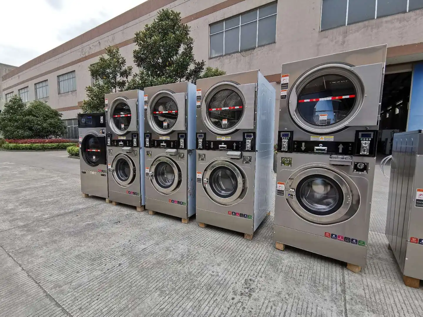 scan code commercial 22kg Laundromat washing and drying machine