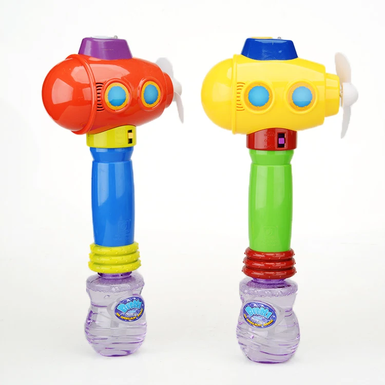 Plastic Bubble machine outdoor toy Airship with light music windmill Bubble toy