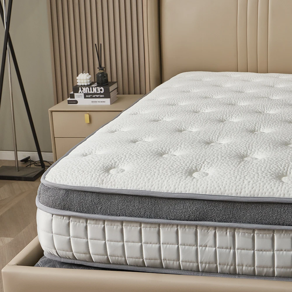 KMT073 Luxurious Icy Fabric Gel Breathable Bamboo Memory Foam Hybrid Pocket Spring Mattress
