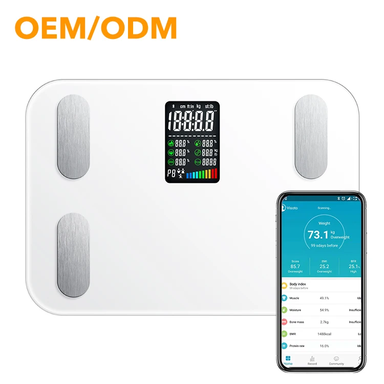 Лидер продаж цифровые весы 180 кг с функцией определения жира в организме и синими зубьями бесплатным приложением