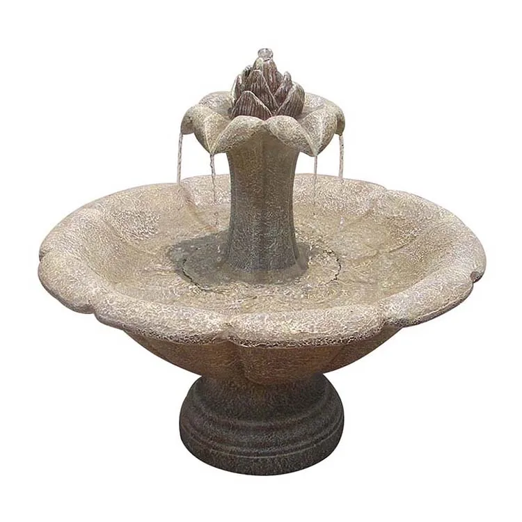 hot selling high quality outdoor 3tier water fountain garden decoration resin solar waterfall for house backyard