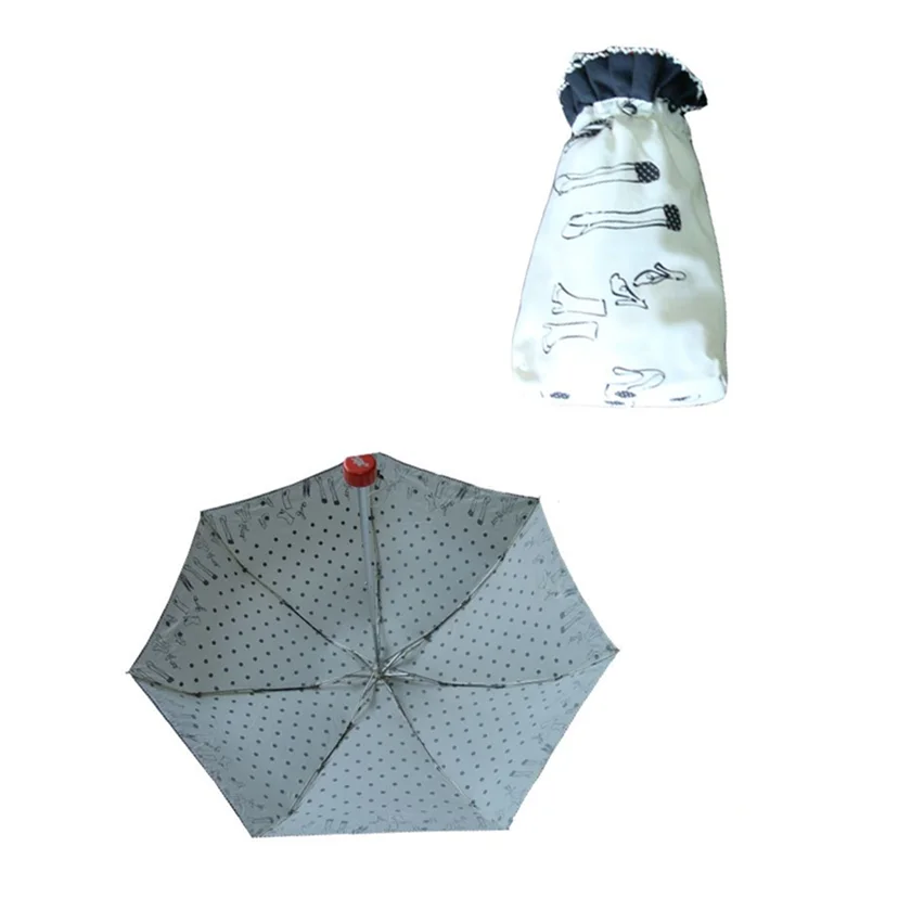 cute cat printing 4 folding umbrella for women high quality small size travel pocket umbrella