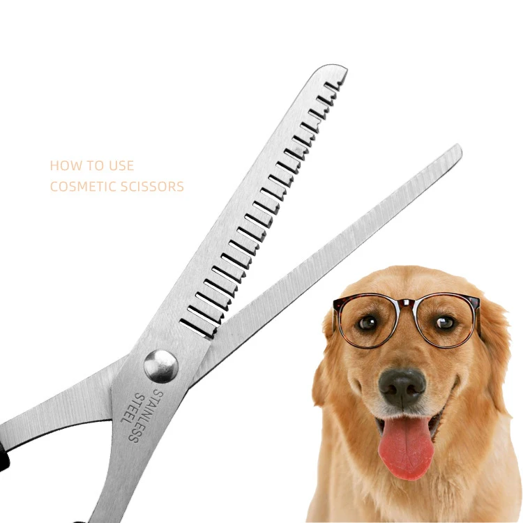 Dog Grooming Dogs Hair Cutter Stainless Steel Shears Straight Thinning Curved Pet Dog Cat Cutting Tools Grooming Scissors Set