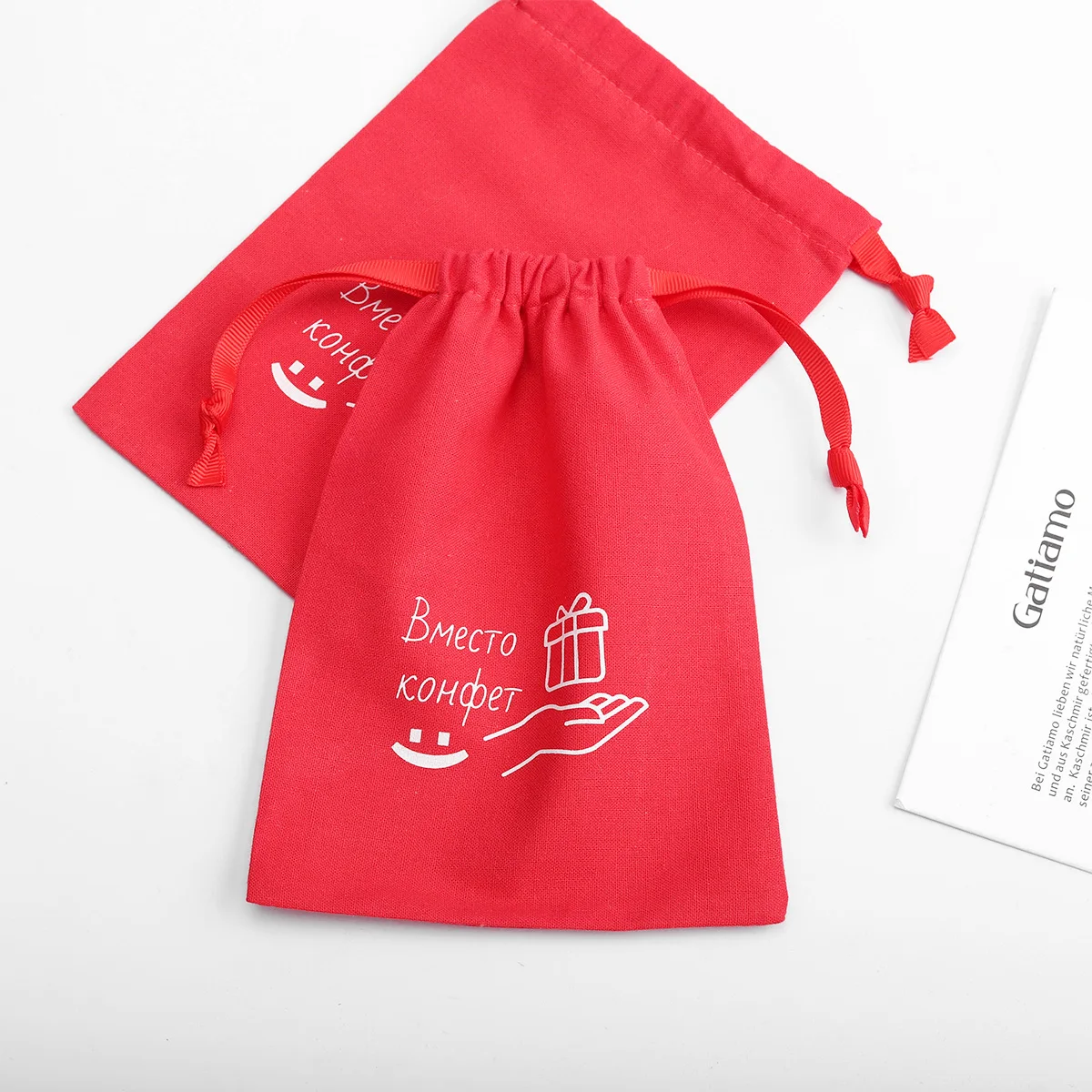 Reusable  Custom Logo  Cotton Linen Drawstring Pouch Bulk Clothes Cosmetic Dust Gift Bags Wedding Packaging Jewelry Bag