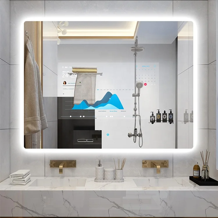 21 Inch Factory Direct Wholesale Interactive Mirror Home Hotel Touch Screen Mirror LED Light Waterproof Android Magic TV