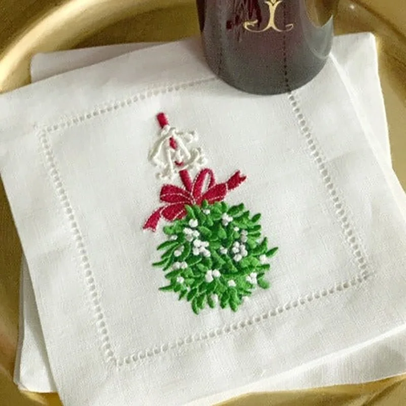 LY Embroidered Table Napkin For Christmas Wedding Party Absorbent Cotton Home Cloth Napkins Tea Towel Kitchen Dining Accessories