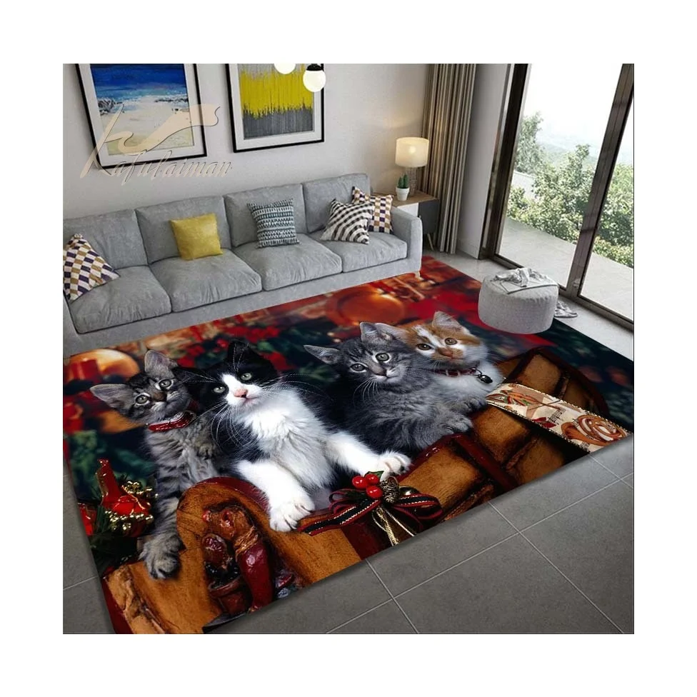 2023 Newest High Quality 3d Kawaii Cat Print Welcome Floor Mats Bedroom living room carpet