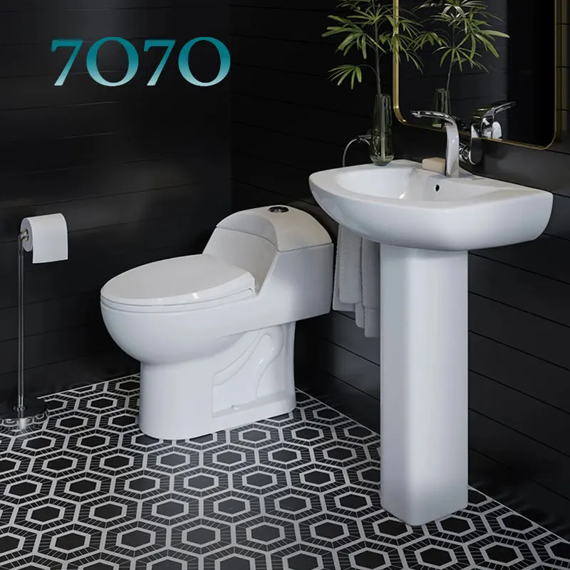 Unique Bathroom Ceramic Hand Wash Pedestal Basin Free Standing Basin Oval Vessel Sinks For Bathroom