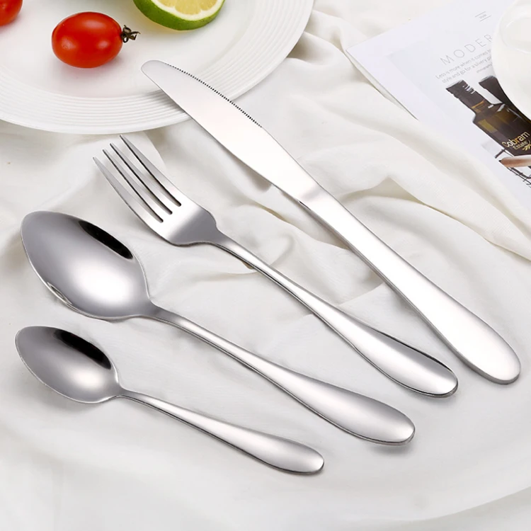 18/0 Low MOQ customize logo 24 pcs gift box stainless steel cutlery set