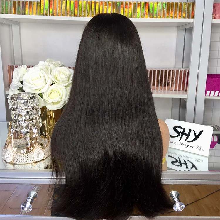 Парики из человеческих волос высокого качества, шелковистые прямые для чернокожих женщин
