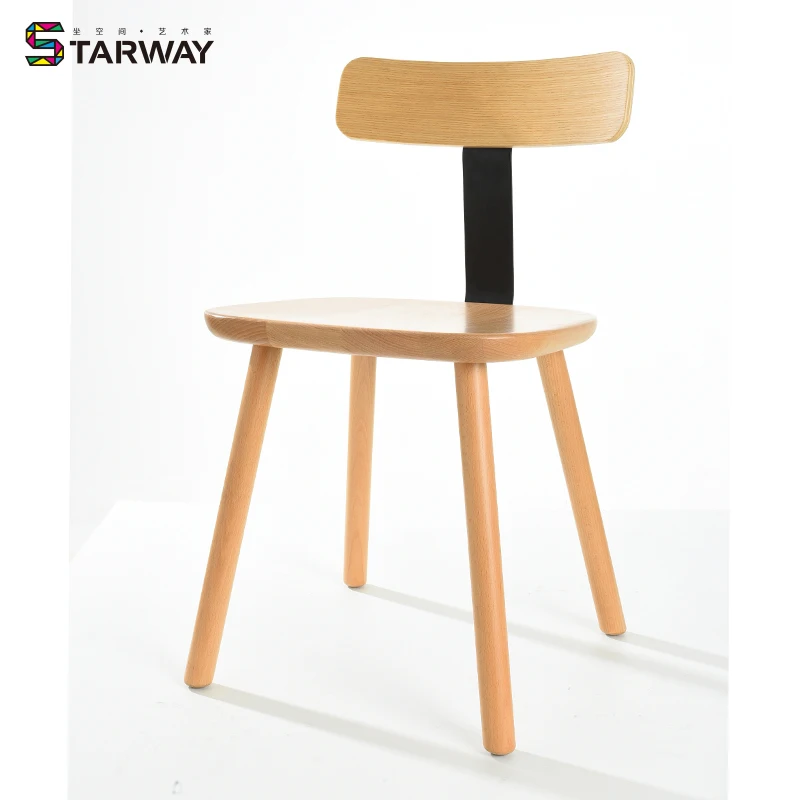Wholesale Nordic Simple Dining Armless Chair Wooden Dining Chair Modern Back DC-1376