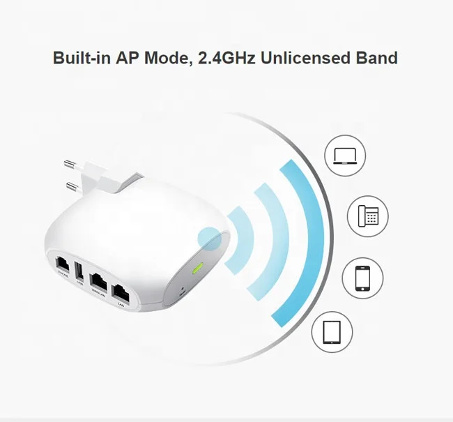 FlyingVoice Portable Wireless VoIP Adapter FTA1101 With one FXS port, one LAN port, one WAN port and one USB port