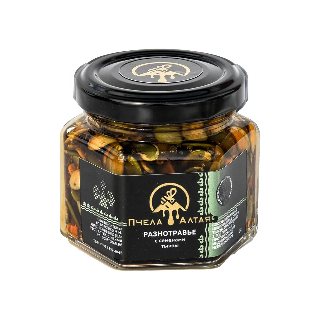
Altai 150g meadow polyfloral honey with pumpkin seeds 