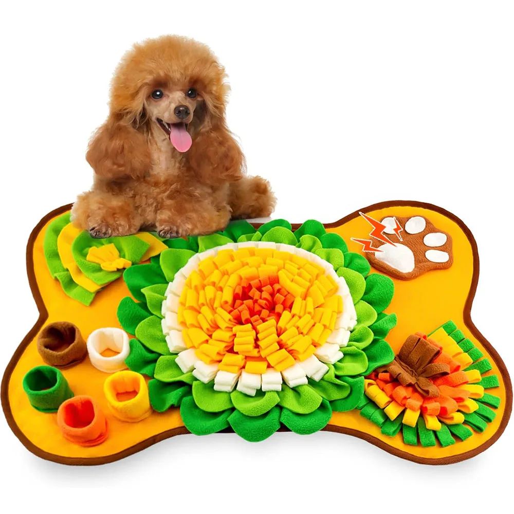 A570 Custom Pet Snuffle Dogs Interactive Sniff Feeding Mat Puppies Dog Treat Training Stress Relief Bone Shape Dog Slow Feeder
