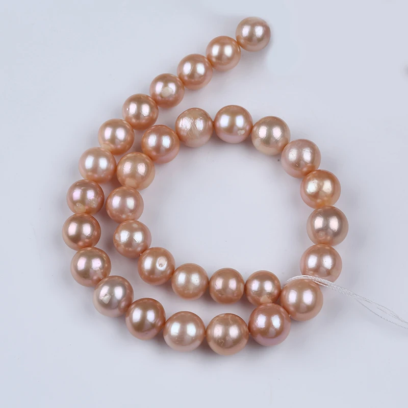 cheap price 11-14mm AAA natural pink purple loose real freshwater edison pearls beads strand