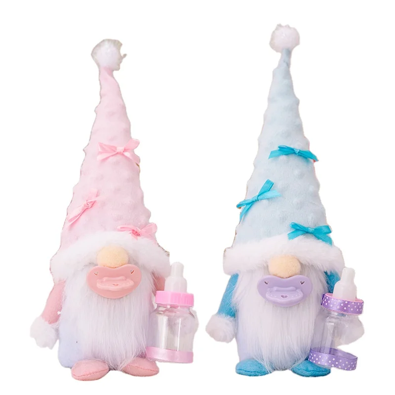 New Design Children Gifts Rudolph Figure Creative Pointy Hat Faceless Doll With Feeding Bottle Figure Display Windows Ornament