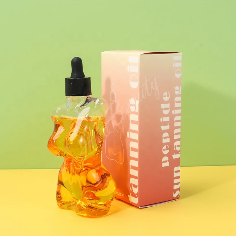 Beach Tanning Oil With Melanin Peptide Moisturizing Skin No Greasy b.tan Gradual Tanning Oil