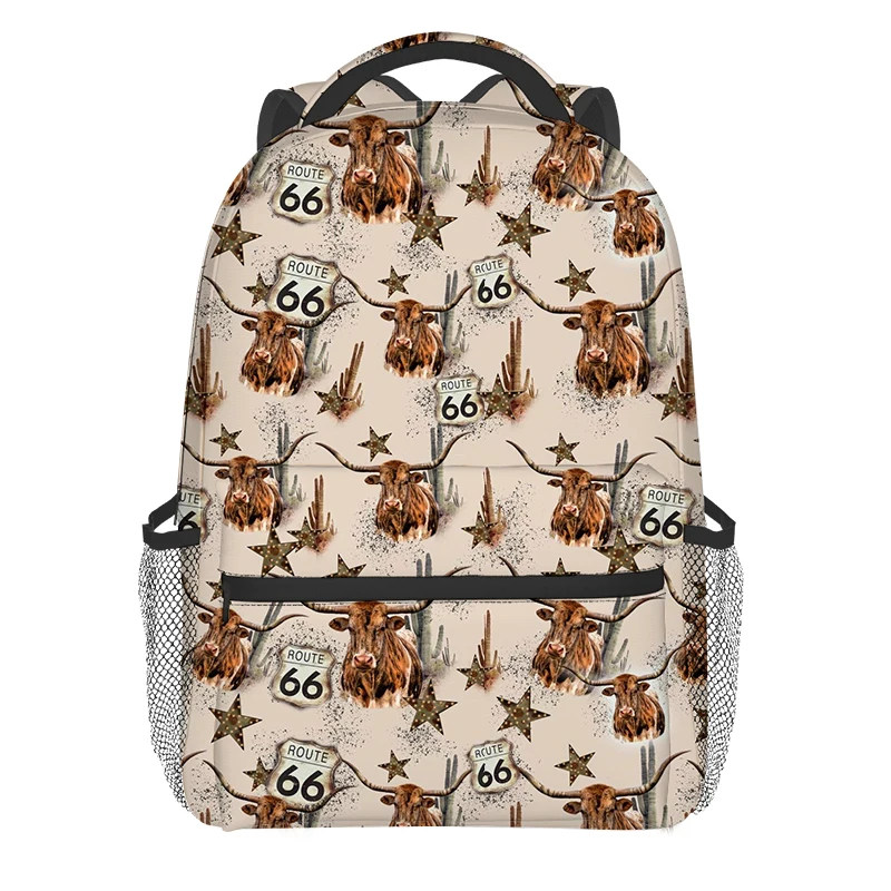 Custom Design Western Style Cow Print Aztec Leopard Backpack