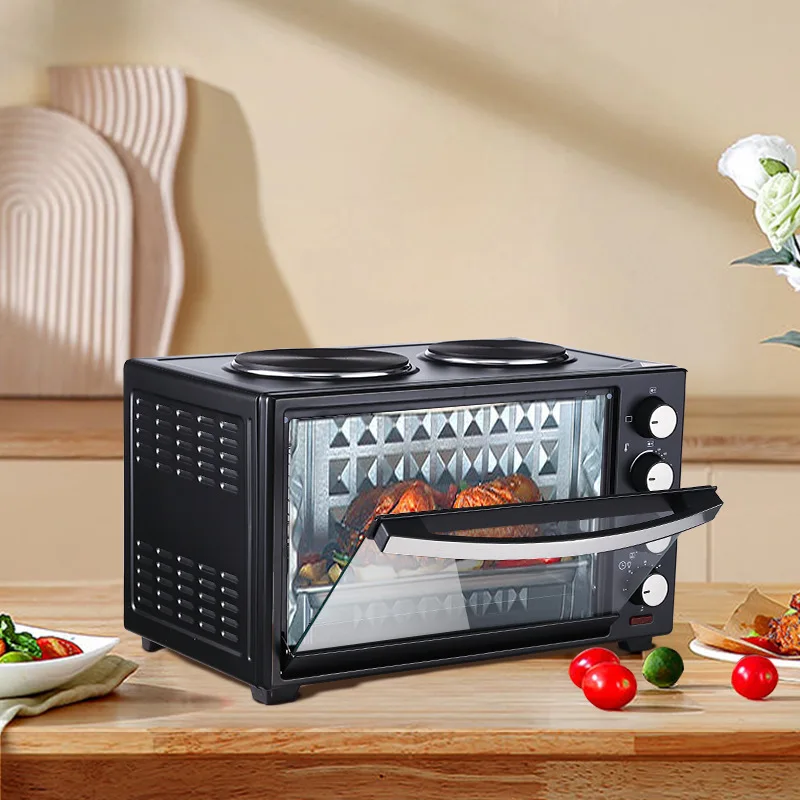 40L Multifunctional Electric Oven Equipped With 2 Electric Stoves for Baking, Baking, Egg Tarts, Pizza, Household Use