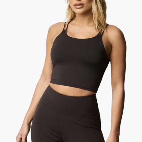 High Quality Custom Tight Women Tank Sports Bra Stretch Workout Female Solid Colors Cocoa Tops