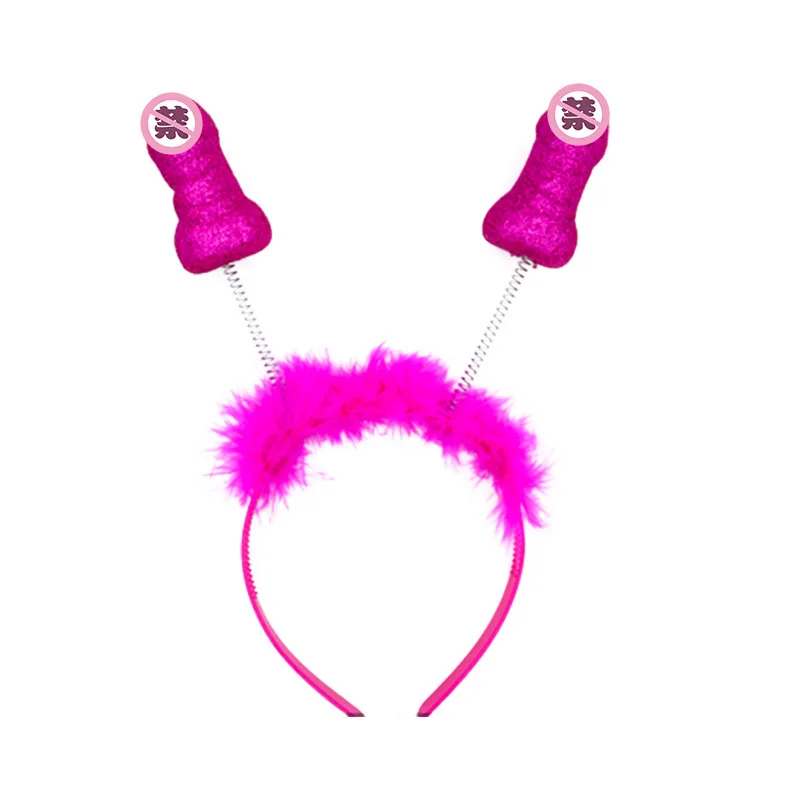RTS Bachelor Party Funny Headdress Hen Party Hair Hoop Headbands Girls Night Party Pink Willy Headband