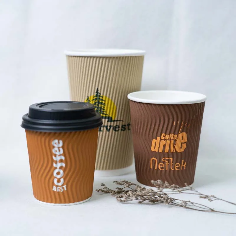 Disposable Coffee Ripple Wall Paper Cups