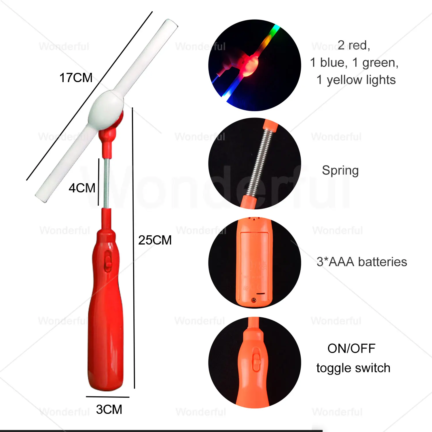 Flashing Light up Rainbow Windmill Wand to Glow in the Dark Party Supplies Kids Wands