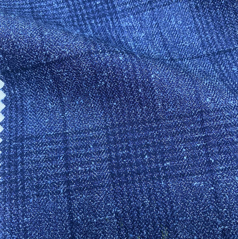 Hot Sale Ready Ship Order Polyester Viscose Spandex Window Check Fabrics For Indian Suits Fabric Tweed
