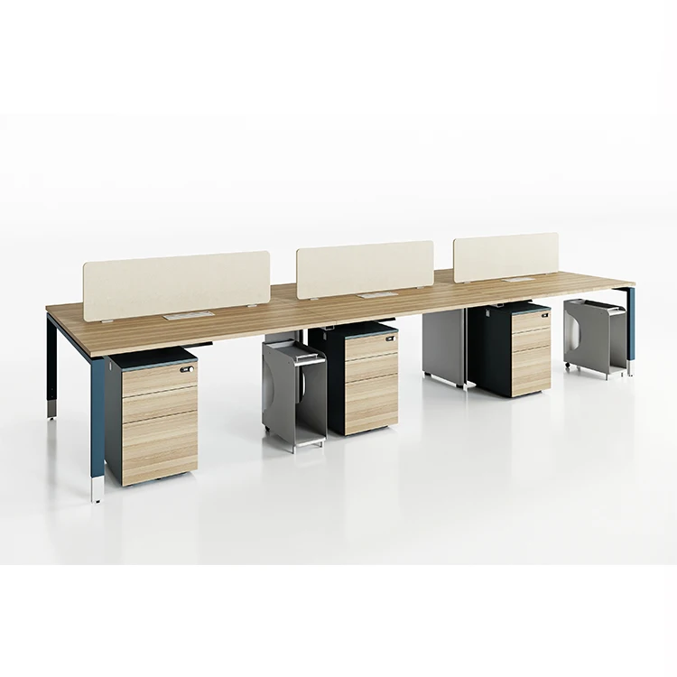 Lysun staff work table 4 person employee workstation office tables with cabinets