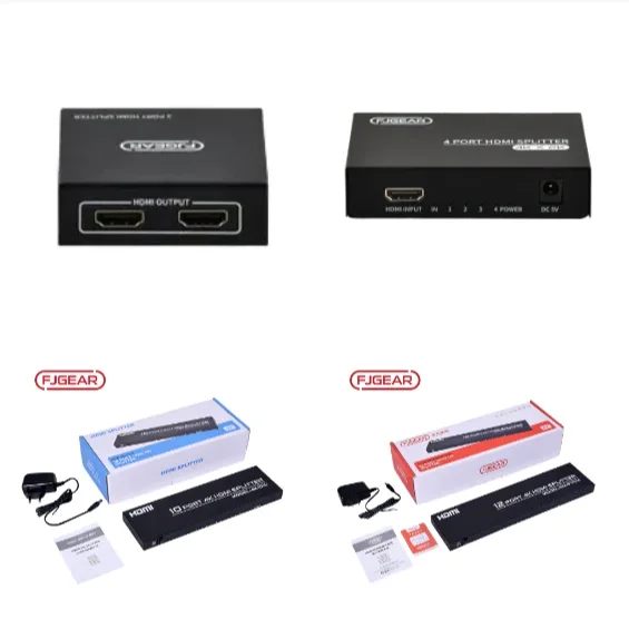 OEM Multifunctional 1x4 HDMI Splitter 4K HD 2/4/8/10/12/16 Port Distribution Audio & Video Accessories